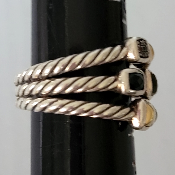 David Yurman Hematite Diamond Onyx Confetti Ring - Picture 4 of 8